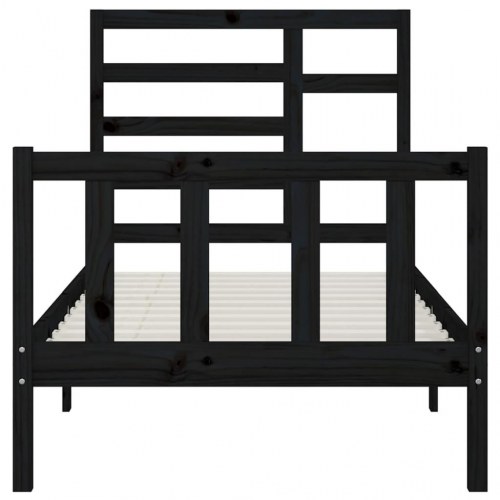 Sengeramme 100x200 cm massivt fyrretræ sort