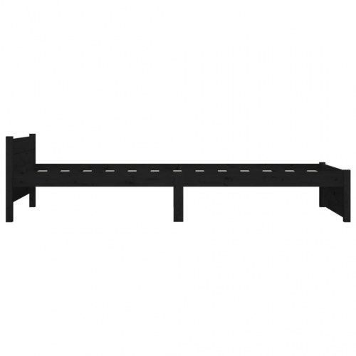 Sengeramme 90x200 cm i massivt fyrretræ - sort