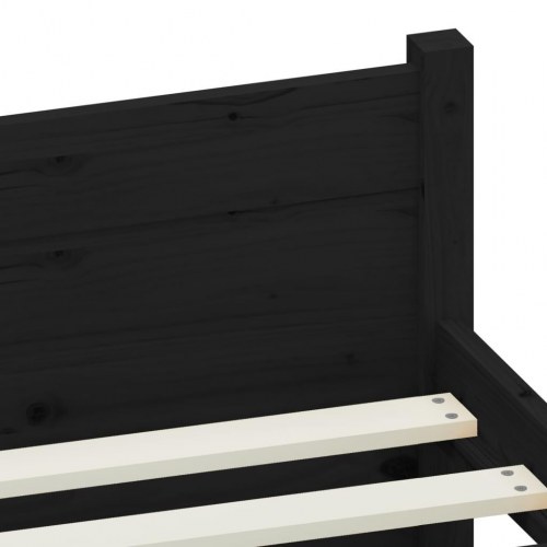 Sengeramme 90x200 cm i massivt fyrretræ - sort
