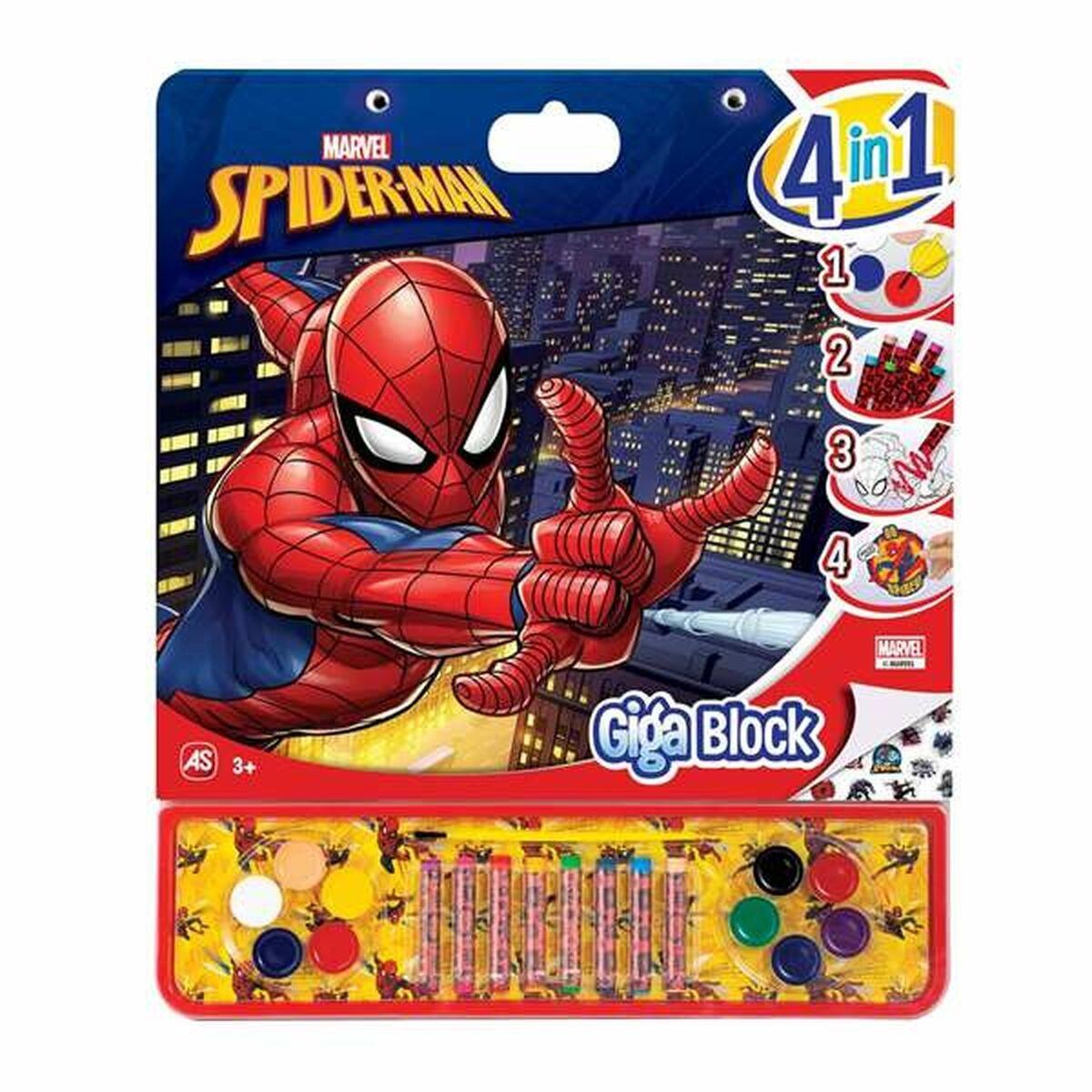 Blok Med Tegninger Til Farvelægning Spider Man Giga Block
