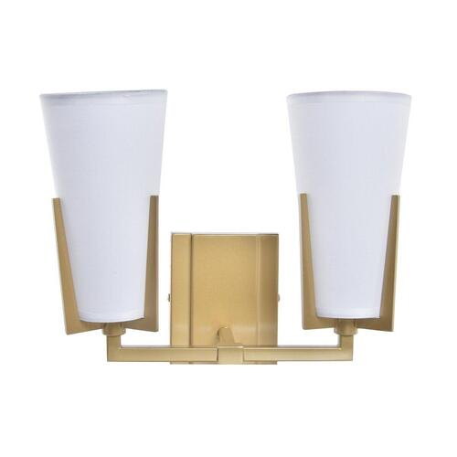 Væglampe Krystal Gylden Metal Polyester Hvid (30 x 18 x 23 cm)