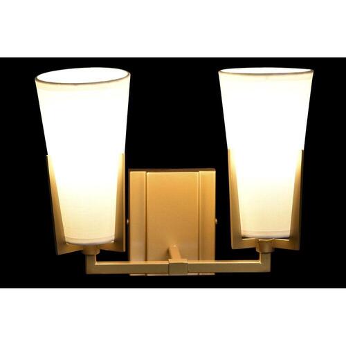 Væglampe Krystal Gylden Metal Polyester Hvid (30 x 18 x 23 cm)