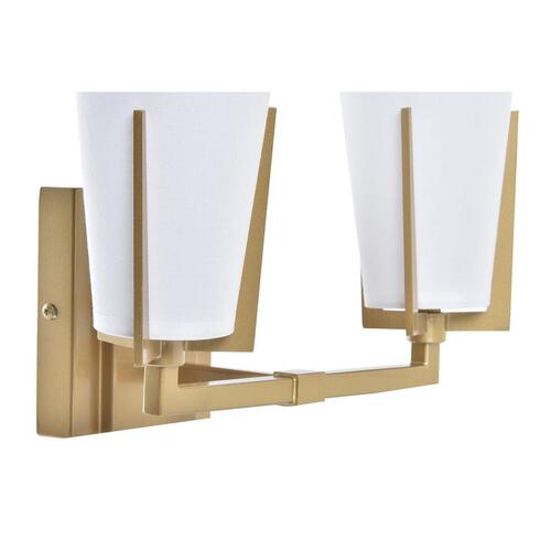 Væglampe Krystal Gylden Metal Polyester Hvid (30 x 18 x 23 cm)
