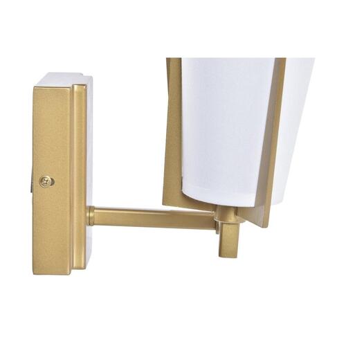 Væglampe Krystal Gylden Metal Polyester Hvid (30 x 18 x 23 cm)