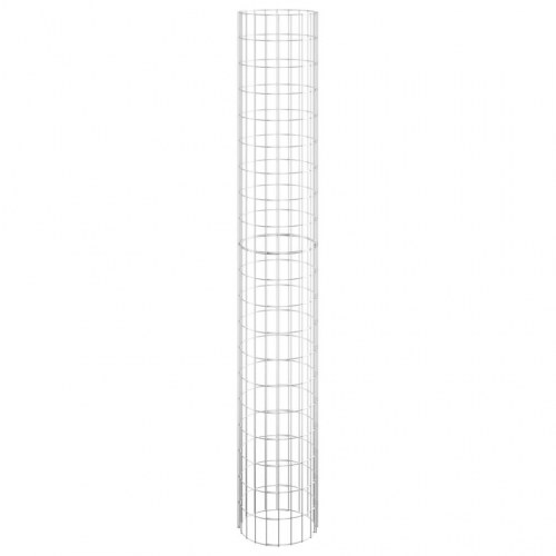 Gabion-højbede 3 stk. Ø30 x 200 cm - galvaniseret stål