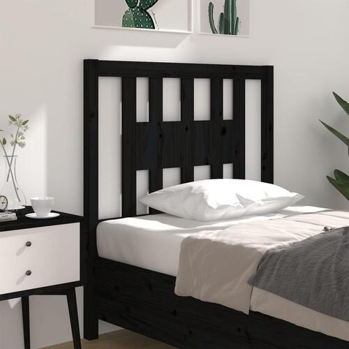 Sengegærde 106x4x100 cm massivt fyrretræ sort