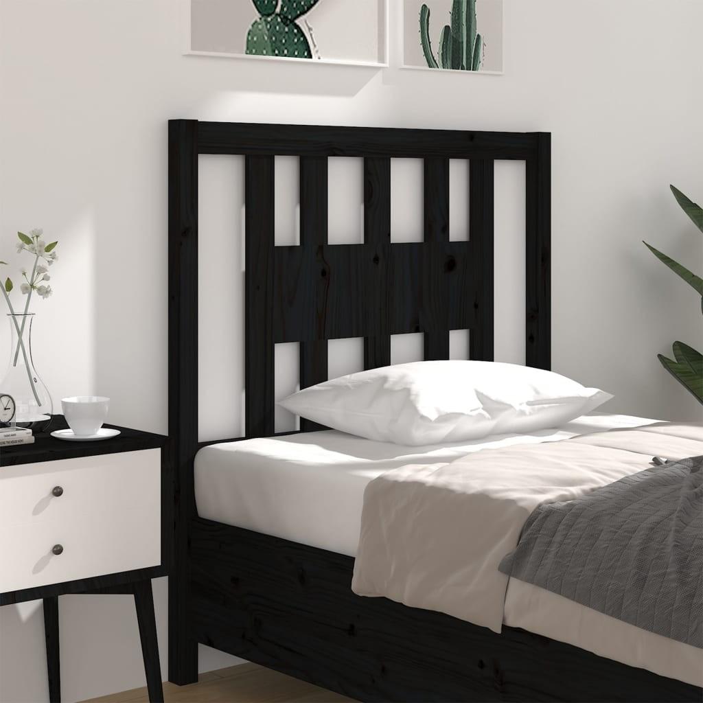 Sengegærde 106x4x100 cm massivt fyrretræ sort