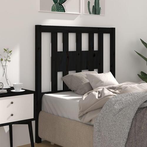 Sengegærde 106x4x100 cm massivt fyrretræ sort