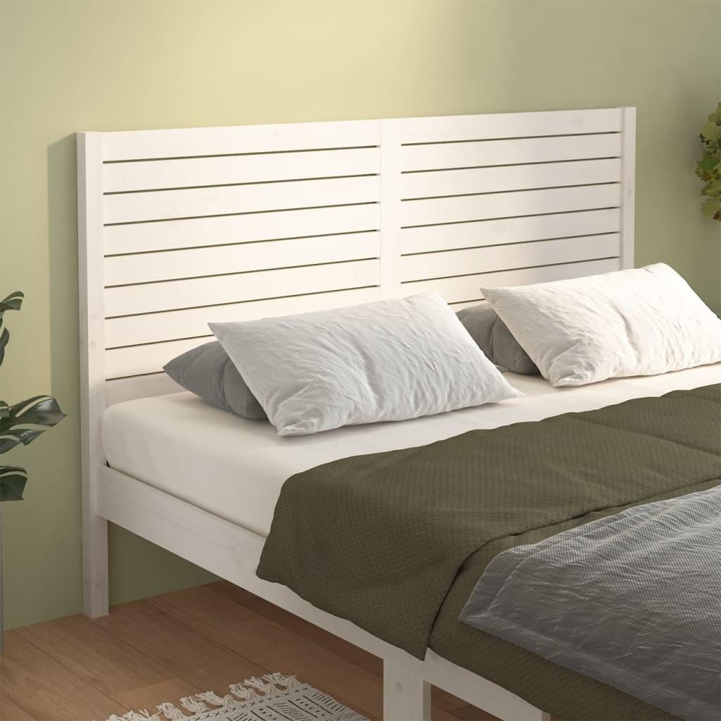 vidaXL sengegærde 186x4x100 cm massivt fyrretræ hvid