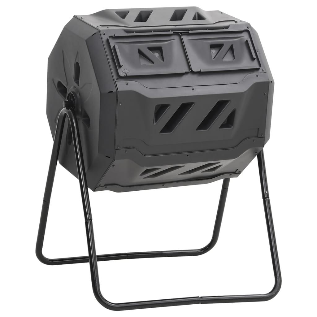 Kompostbeholder til have 73x64x95 cm 160 l sort