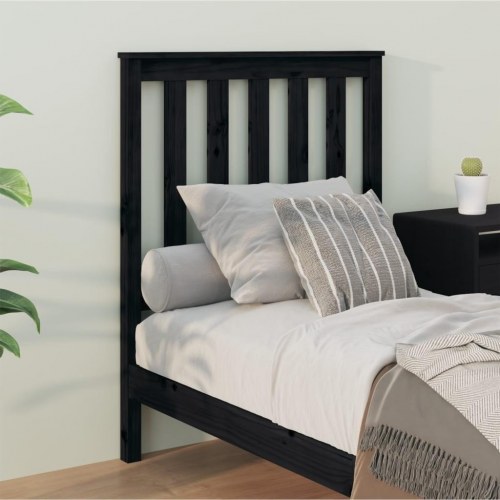 Sengegærde 81x6x101 cm massivt fyrretræ sort