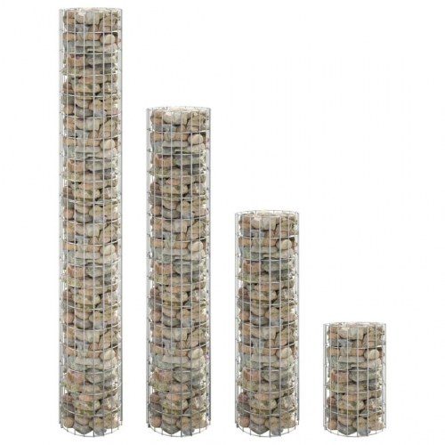 Gabion-kurve 4 stk. cylinderformet Ø30x50/100/150/200 cm