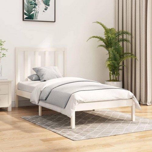 Sengeramme 75x190 cm Small Single i massivt fyrretræ - hvid
