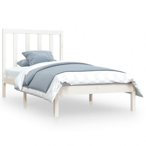 Sengeramme 75x190 cm Small Single i massivt fyrretræ - hvid