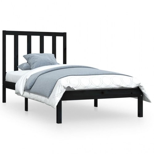 Sengeramme 75x190 cm Small Single massivt fyrretræ sort