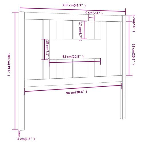 Sengegærde 106x4x100 cm massivt fyrretræ gyldenbrun