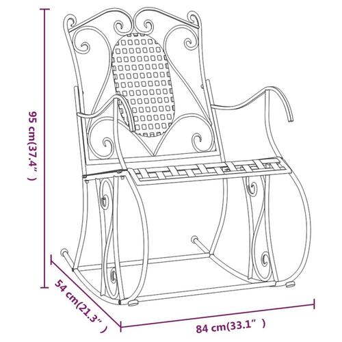 Gyngebænk 84 cm stål sort