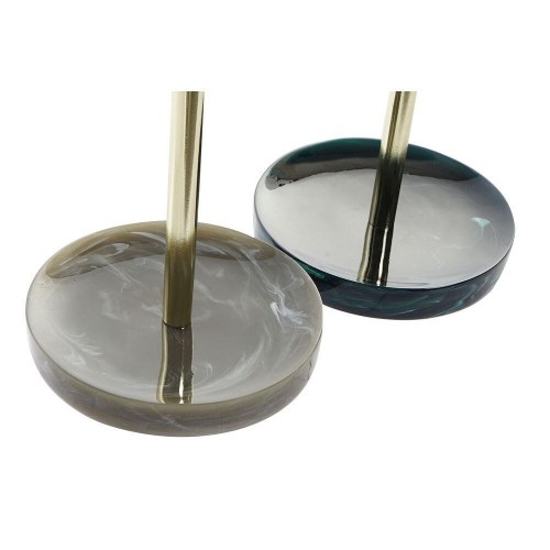 Makeup-spejl på fod - metal/harpiks, cirkulært, 18 × 13 × 32 cm (2 stk.)