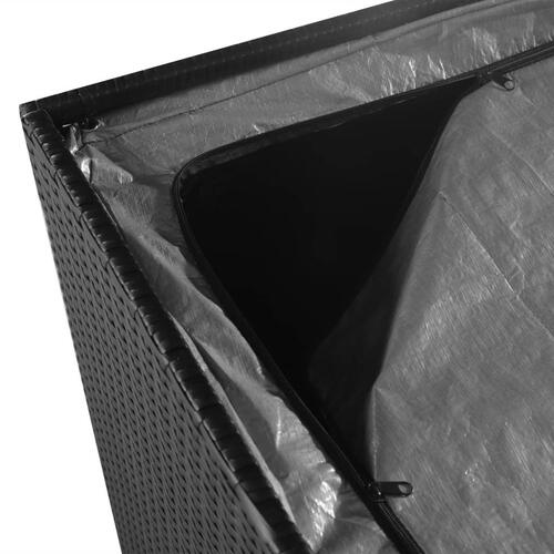 Udendørs opbevaringskasse 150x100x100 cm polyrattan sort