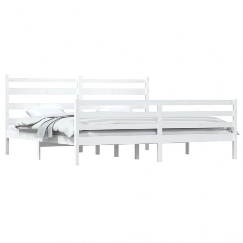 Sengeramme 200x200 cm massivt fyrretræ hvid
