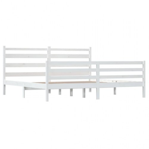 Sengeramme 200x200 cm massivt fyrretræ hvid