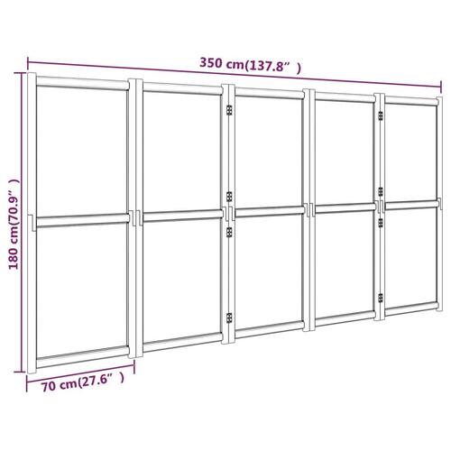 5-panels rumdeler 350x180 cm cremefarvet