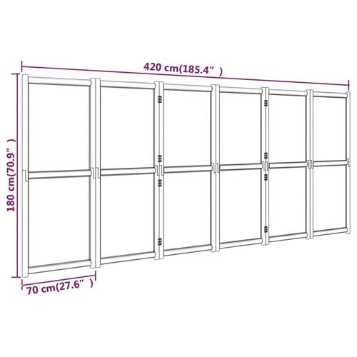 6-panels rumdeler 420x180 cm cremefarvet
