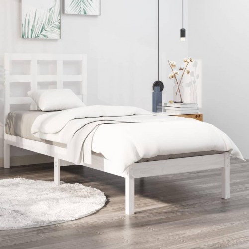 Sengeramme med sengegærde 75 x 190 cm Small Single - hvid