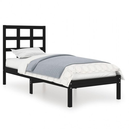 Sengeramme 75x190 cm Small Single massivt træ sort