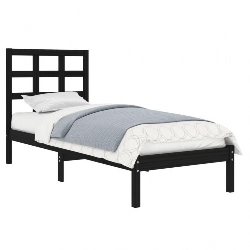 Sengeramme 75x190 cm Small Single massivt træ sort