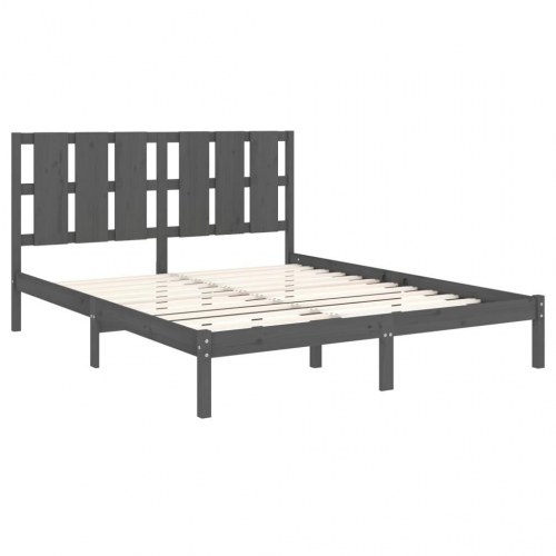 Sengeramme 150x200 cm King Size massivt fyrretræ grå