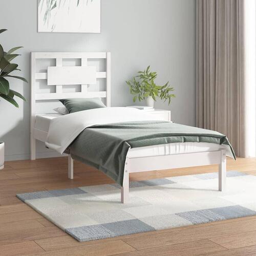 Sengeramme uden madras 90x200 cm massivt fyrretræ hvid
