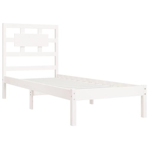 Sengeramme uden madras 90x200 cm massivt fyrretræ hvid