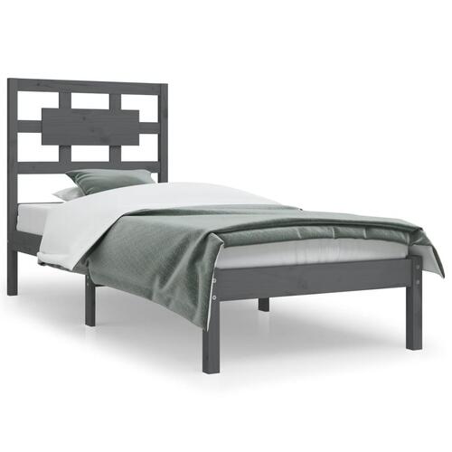 Sengeramme 100x200 cm massivt fyrretræ grå