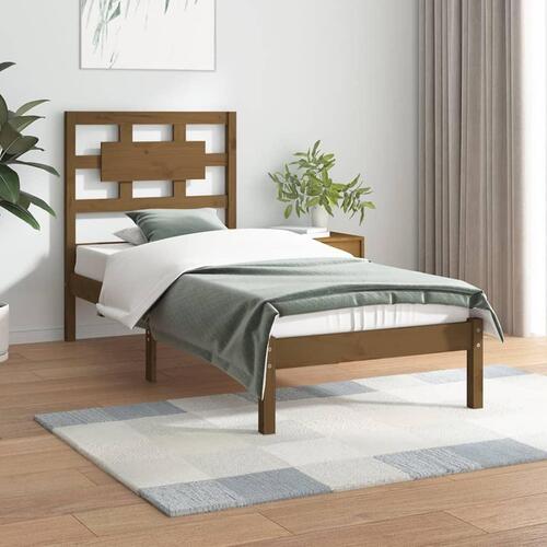 Sengeramme 100x200 cm massivt fyrretræ gyldenbrun