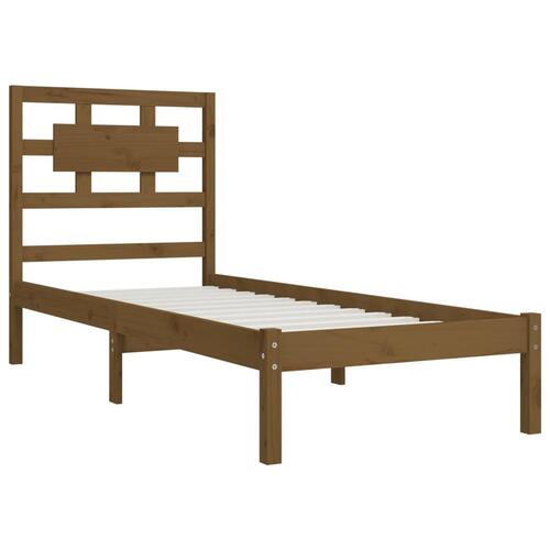 Sengeramme 100x200 cm massivt fyrretræ gyldenbrun