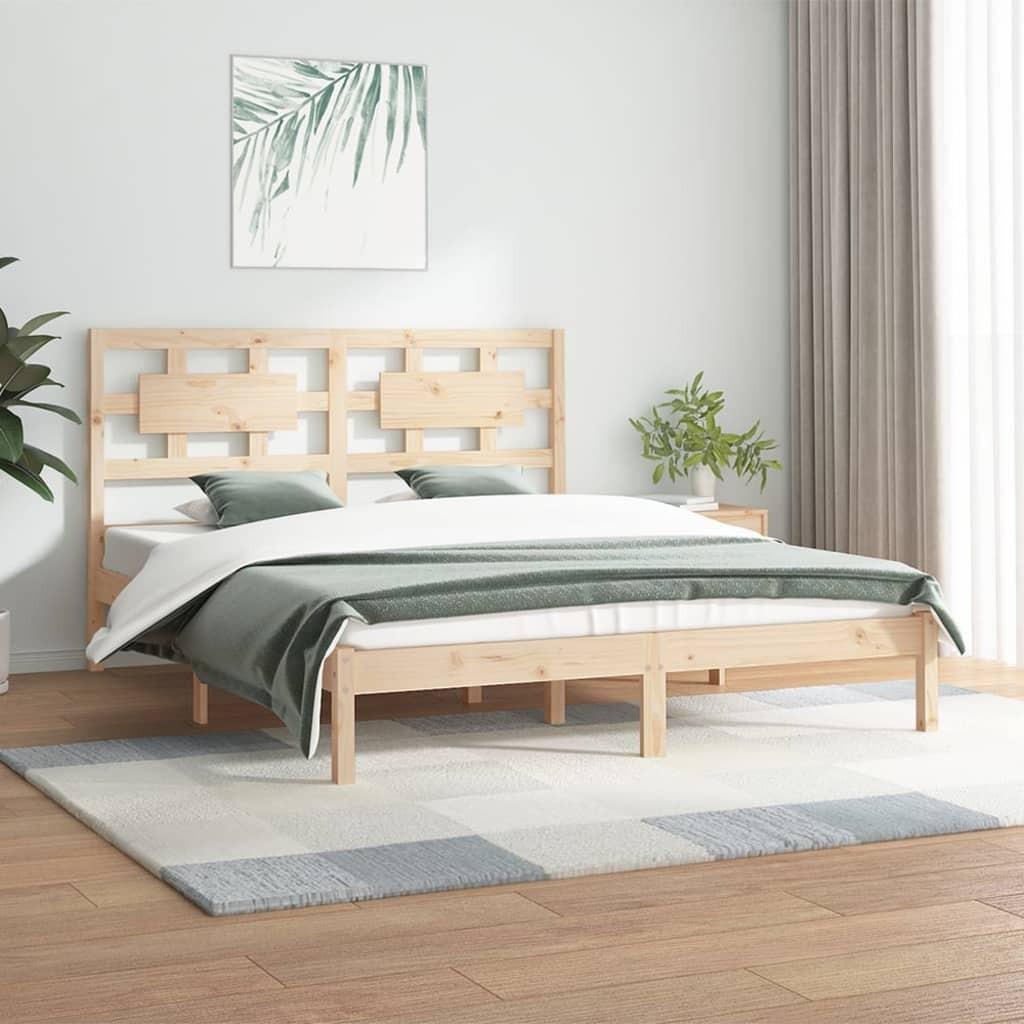 Sengeramme uden madras 120x200 cm massivt fyrretræ