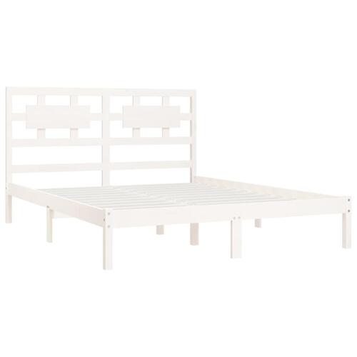 Sengeramme uden madras 120x200 cm massivt fyrretræ hvid