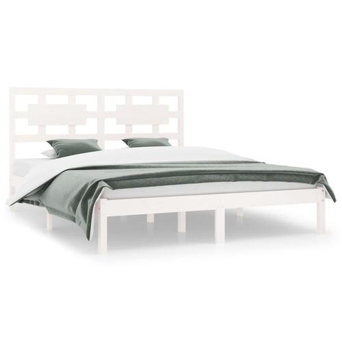 Sengeramme uden madras 140x200 cm massivt fyrretræ hvid