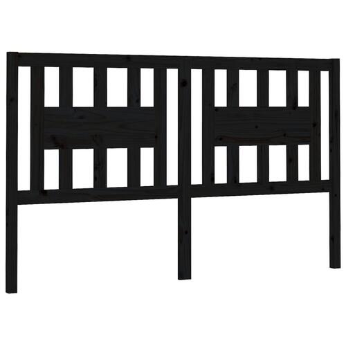 Sengegærde 126x4x100 cm massivt fyrretræ sort