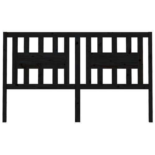 Sengegærde 126x4x100 cm massivt fyrretræ sort