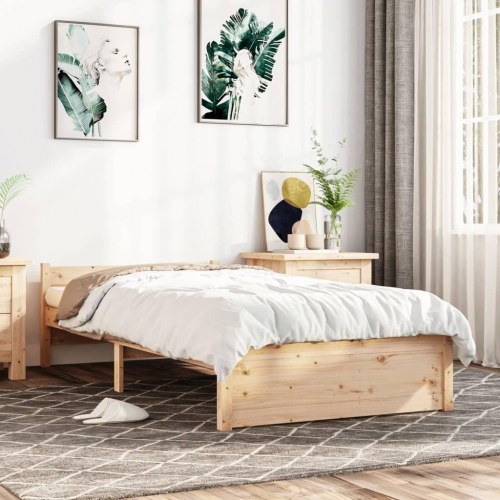 Sengeramme 100 x 200 cm i massivt fyrretræ - enkeltmandsseng