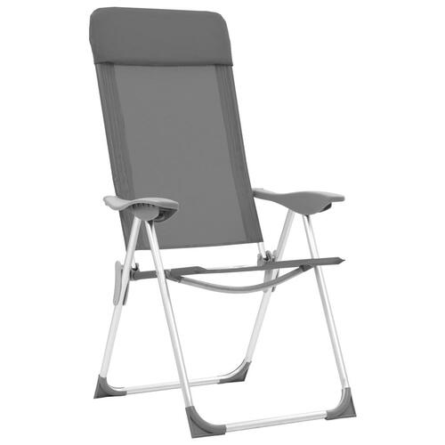 Foldbare campingstole 4 stk. aluminium grå