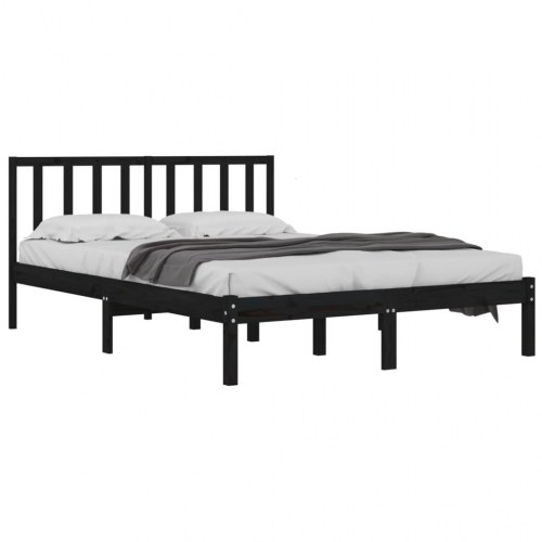 Sengestel 120x190 cm Small Double massivt fyrretræ sort
