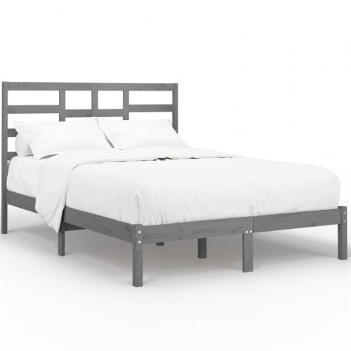 Sengeramme 150x200 cm King Size massivt fyrretræ grå