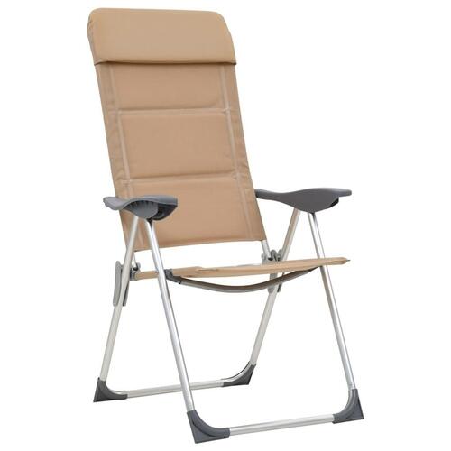 Campingstole 2 stk. aluminium 58 x 69 x 111 cm cremefarvet