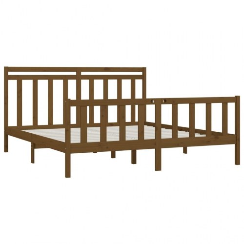 Sengeramme 180x200 cm Super King massivt træ gyldenbrun