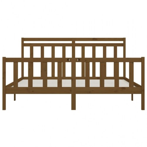 Sengeramme 180x200 cm Super King massivt træ gyldenbrun