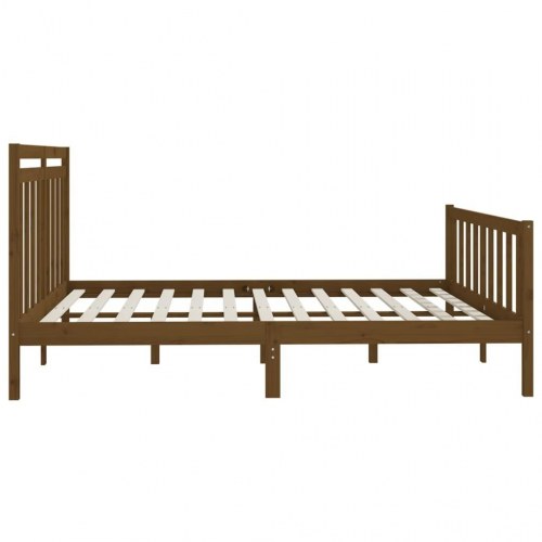 Sengeramme 180x200 cm Super King massivt træ gyldenbrun