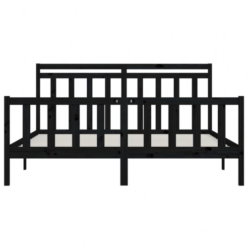 Sengeramme 180x200 cm Super King massivt fyrretræ grå